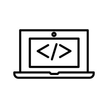 codificación computadora vector icono