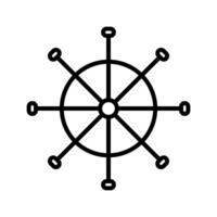 Ship Wheel Vector Icon