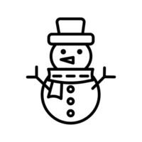 icono de vector de muñeco de nieve