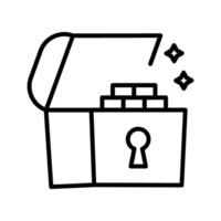 icono de vector de caja de tesoro abierto