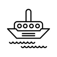 icono de vector de barco de vapor