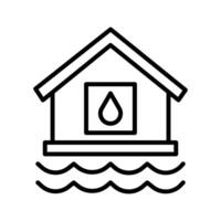 icono de vector de casa de agua