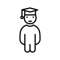 icono de vector de estudiante graduado