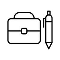 Briefcase and Pen Vector Icon