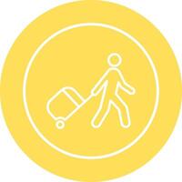 Walking with Luggage Vector Icon