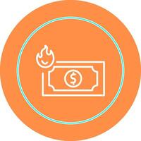 Dollar on Fire Vector Icon