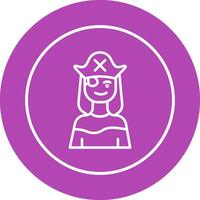 icono de vector de pirata femenino