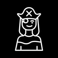 icono de vector de pirata femenino