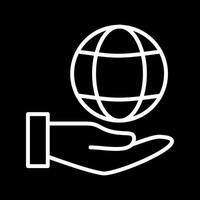 icono de vector de mano global