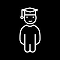 icono de vector de estudiante graduado