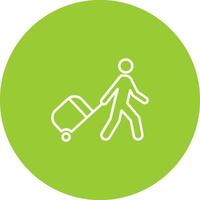 Walking with Luggage Vector Icon