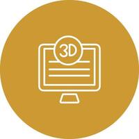 3d calidad pantalla vector icono