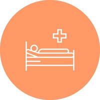 paciente cama vector icono