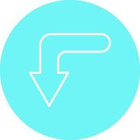 Turn Down Vector Icon