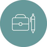 Briefcase and Pen Vector Icon