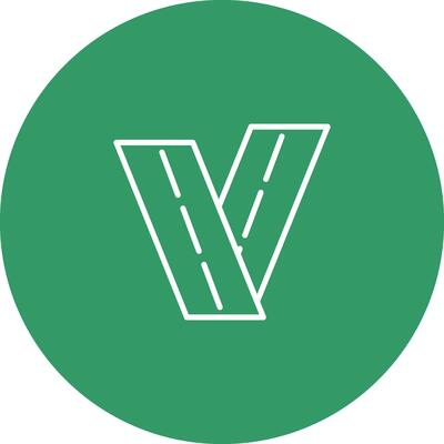 Two Way Road Vector Icon