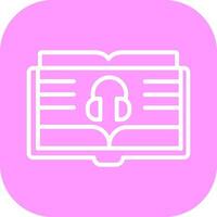 icono de vector de libro de audio