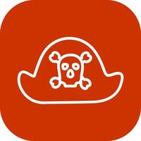 pirata en icono de vector de sombrero