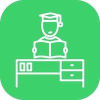 Studying on Desk II Vector Icon