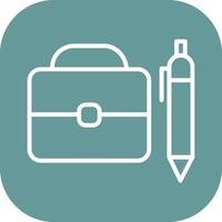 Briefcase and Pen Vector Icon