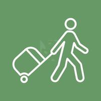 Walking with Luggage Vector Icon