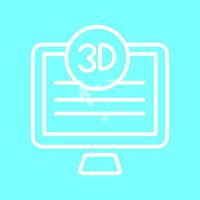 3d calidad pantalla vector icono