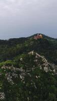 Vertical Video of Moors Castle and Pena Palace in Sintra Portugal Aerial View