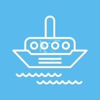 icono de vector de barco de vapor