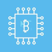 Bitcoin Chip Vector Icon