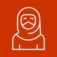 mujer con icono de vector de niqab