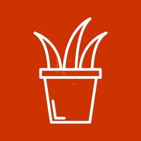 Grass Pot Vector Icon