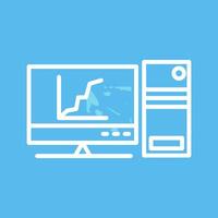 Graph Line Screen Vector Icon
