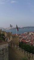 Vertical Video Castle of Sao Jorge in Lisbon, Portugal