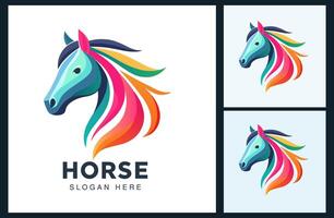 caballo logo con vistoso concepto, degradado vistoso estilo vector