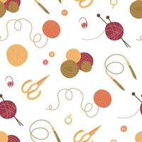 Knitting a seamless pattern. Designs for fabric, textiles, wallpaper, packaging. vector