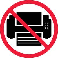 No Printing Prohibition Sign Symbol vector