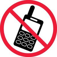 No Cell Phone Prohibition Sign Symbol vector