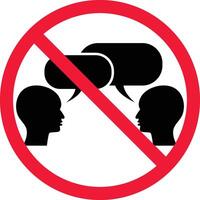 No Talk, Conversation Prohibition Sign Symbol vector