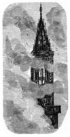 The spire of Strasbourg, vintage engraving. photo