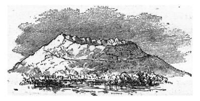 Vesuvius in the time of Strabo, vintage engraving. photo