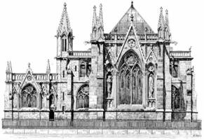 Sacristy of Notre Dame, vintage engraving. photo
