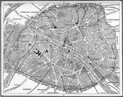mapa de París, Francia. foto