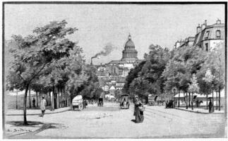 The Avenue Gobelins, vintage engraving. photo