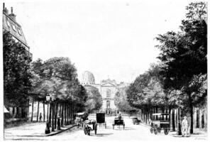 Entrance to the Observatory Avenue, vintage engraving. photo