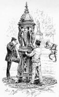 A Wallace fountain, vintage engraving. photo