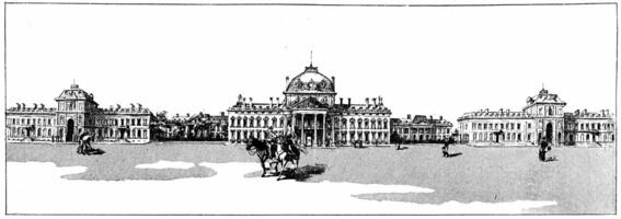 The palace of the Military Academy, vintage engraving. photo