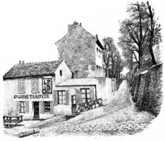 Montmartre, Rue Saint-Vincent, vintage engraving. photo