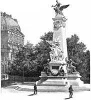 Monument Gambetta, vintage engraving. photo
