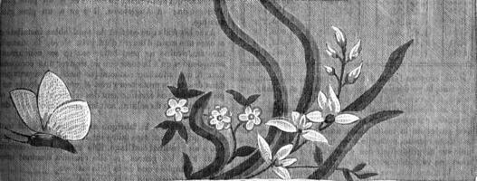 francés seda, segundo medio de el decimoctavo siglo 1774-1793, Clásico grabado. foto