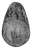 Seal of Wilton monastery, vintage engraving. photo